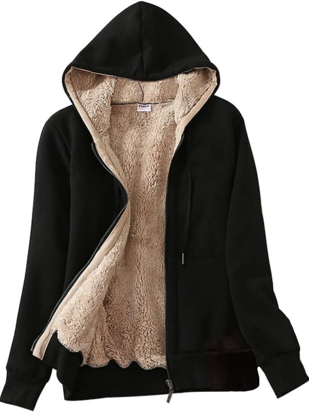 Cozy Women's Sherpa Lined Zip-Up Hoodie | Warm Fleece Winter Jacket